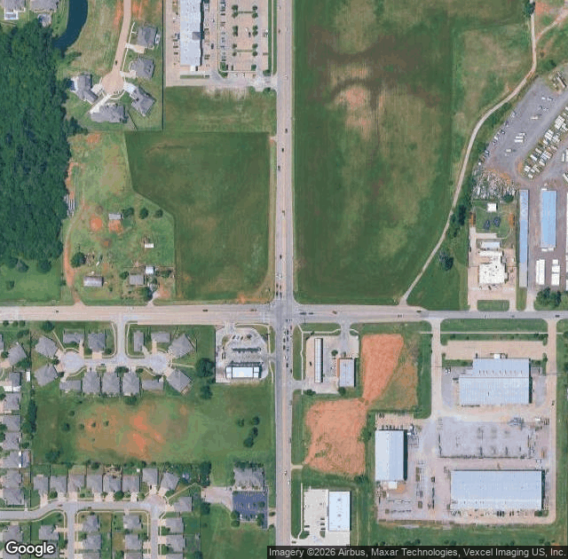 Aerial view of All Pine Christmas Tree Farm in Yukon, OK