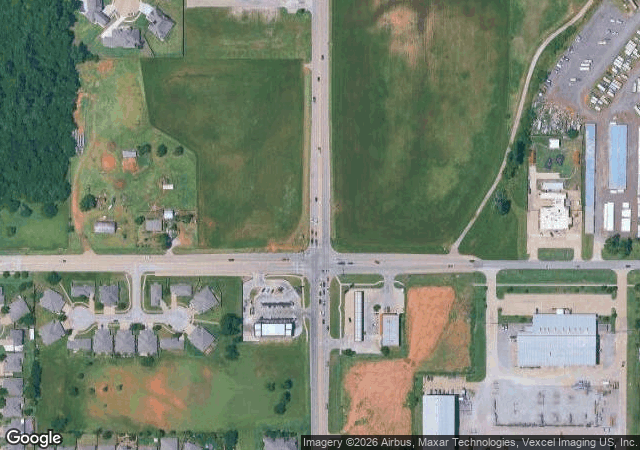 Aerial view of All Pine Christmas Tree Farm in Yukon, OK
