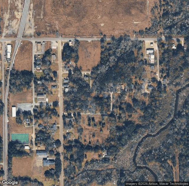 Aerial view of A&W Christmas Tree Farm in Moss Point, MS