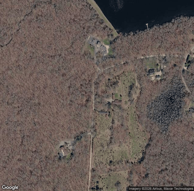 Aerial view of Bedrock Tree Farm in Wakefield, RI