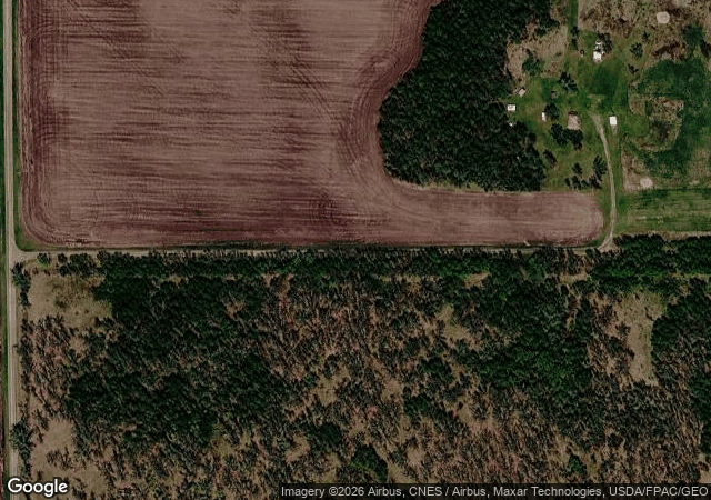 Aerial view of Campbell Beach Farm and Nursery in Cavalier, ND