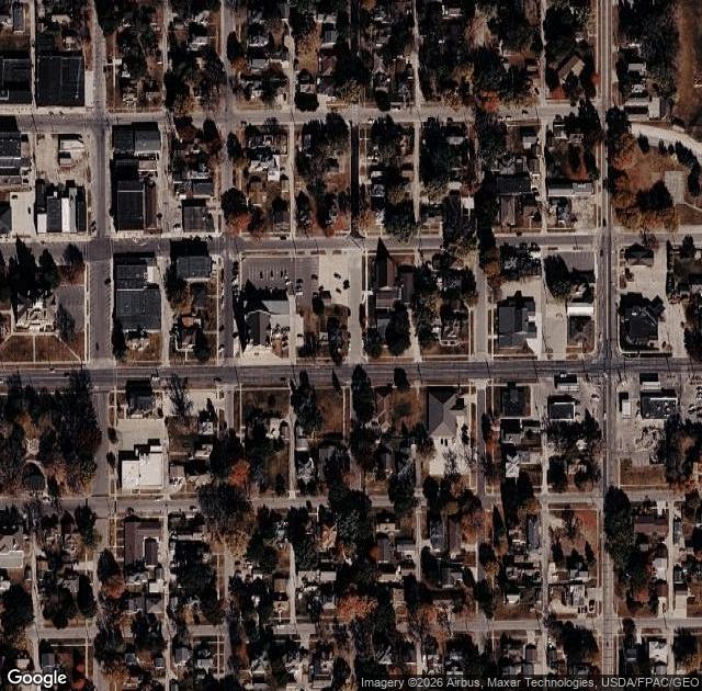 Aerial view of Carlson Tree Farm in Hampton, IA