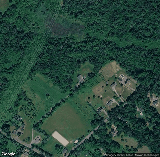 Aerial view of Crane Neck Christmas Tree Farm in West Newbury, MA