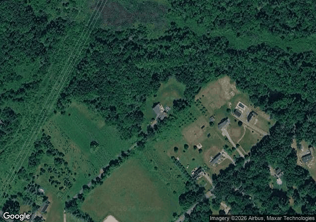 Aerial view of Crane Neck Christmas Tree Farm in West Newbury, MA