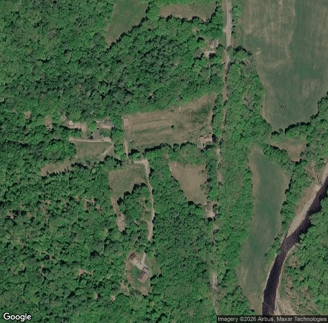 Aerial view of Crescendo Farm in Surry, NH
