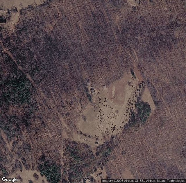Aerial view of Dancing Hill Christmas Tree Farm in Bedford, VA