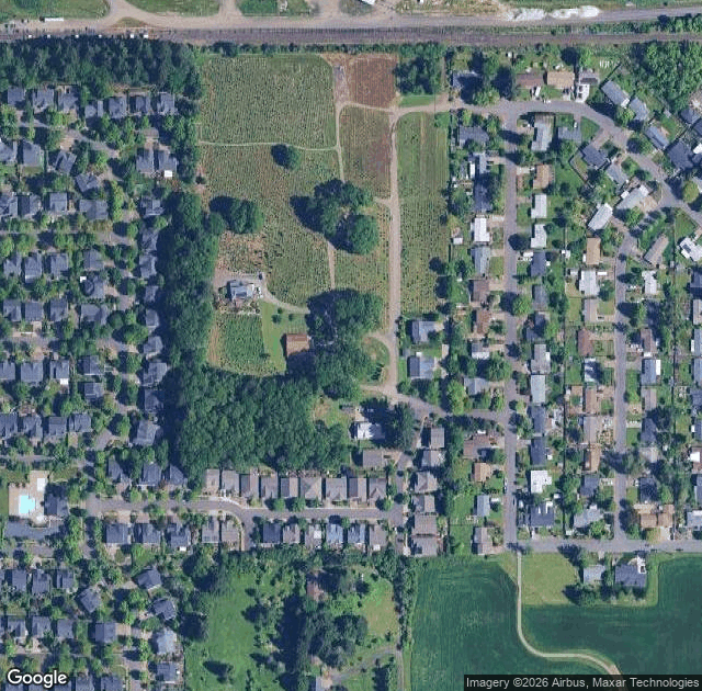 Aerial view of Donovan's Christmas Tree and Pottery in Corvallis, OR