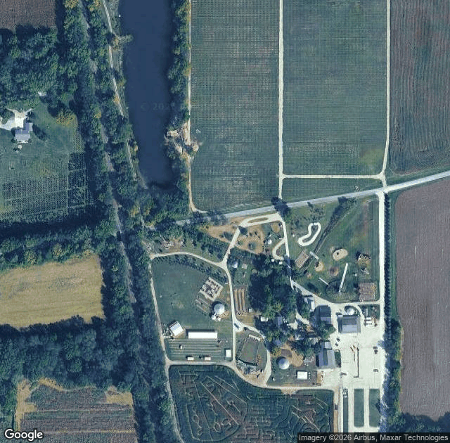 Aerial view of Dull's Tree Farm in Thorntown, IN