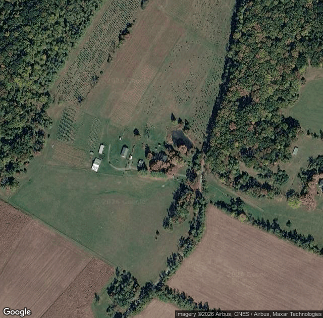 Aerial view of Francisco Farms Choose and Cut Farm in Staunton, VA