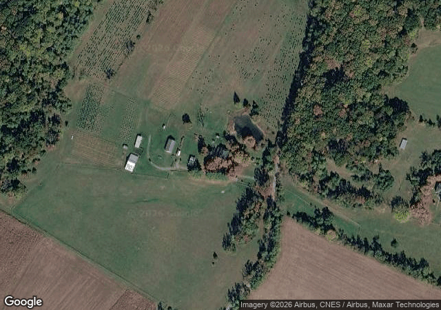 Aerial view of Francisco Farms Choose and Cut Farm in Staunton, VA