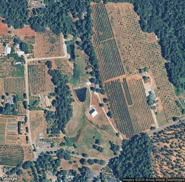 Aerial view of Goyette's North Canyon Ranch in Camino, CA