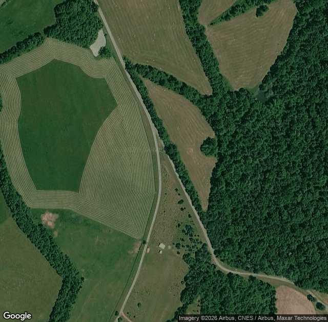 Aerial view of Greene Meadows Farm in Stanardsville, VA
