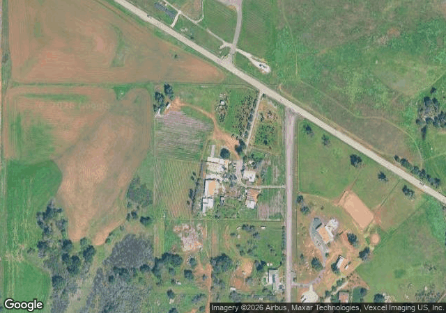 Aerial view of Highland Valley Christmas Tree Farm in Ramona, CA