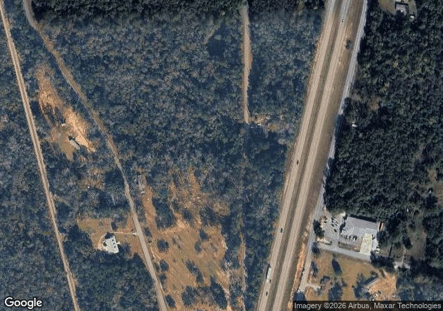 Aerial view of Holly Berry Hills Christmas Tree Farm in Saucier, MS