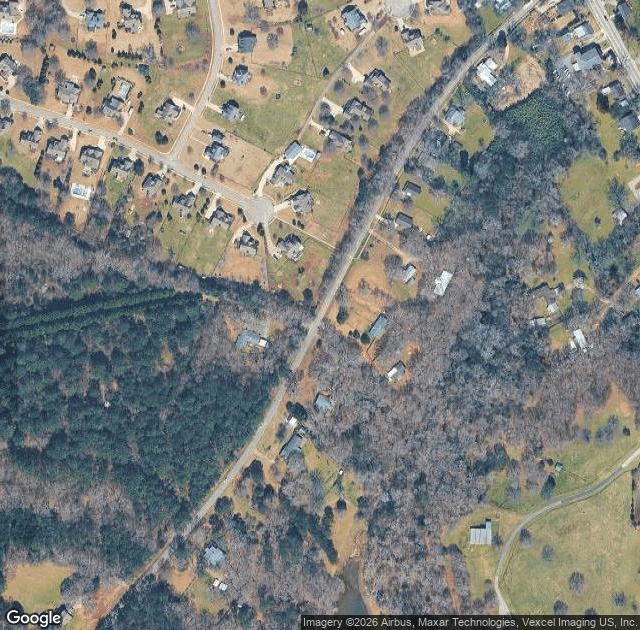 Aerial view of Jack's Creek Christmas Tree Farm & Nursery in Bishop, GA