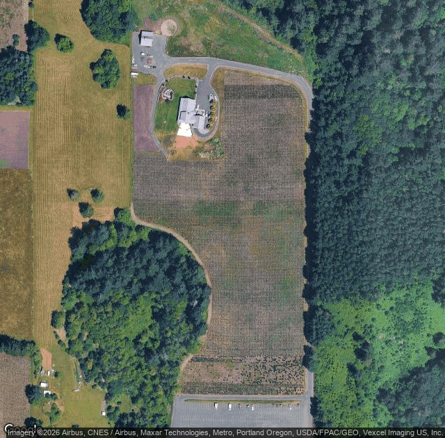 Aerial view of Klopman Farms in Washougal, WA