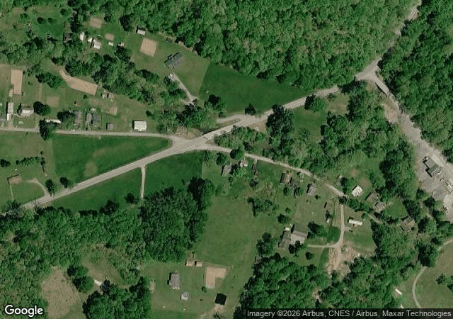 Aerial view of Lake's Tree Farm in Hacker Valley, WV