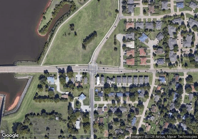 Aerial view of Leafer Lodge Christmas Tree Farm in Stillwater, OK