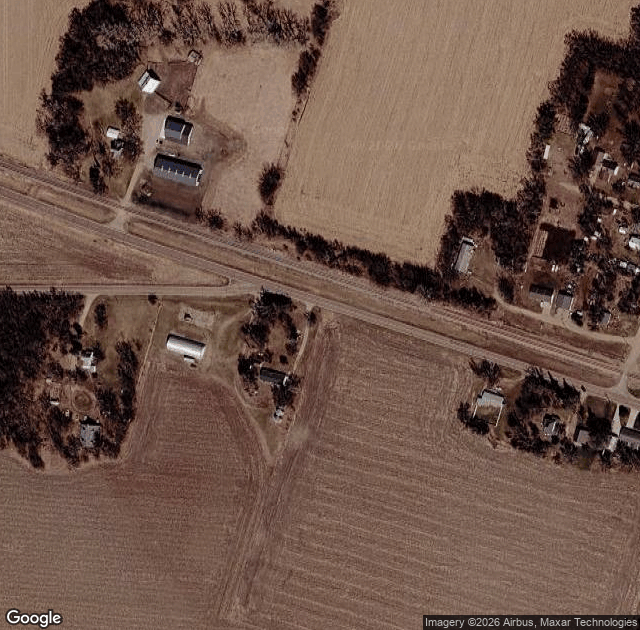 Aerial view of Mannings Garryowen Tree Farm in Burbank, SD