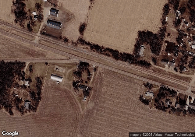 Aerial view of Mannings Garryowen Tree Farm in Burbank, SD