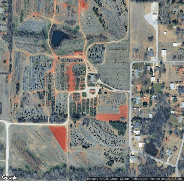 Aerial view of Martinbird Tree Farm in Tuttle, OK