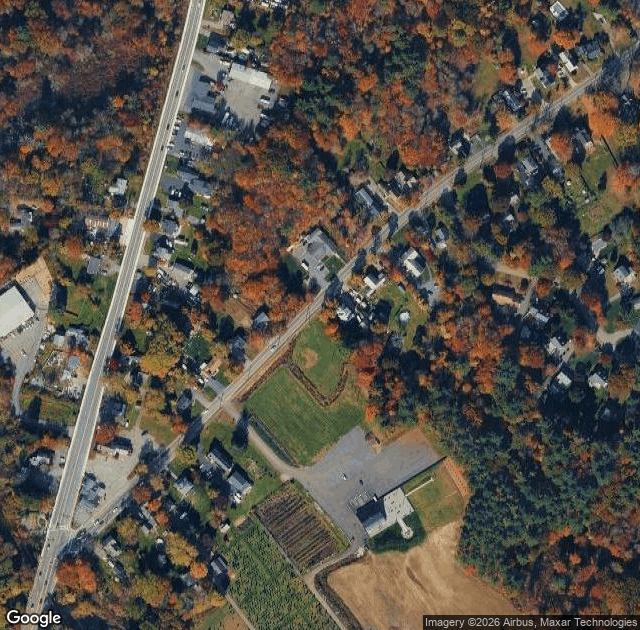 Aerial view of Mistletoe Acres Tree Farm in East Bridgewater, MA