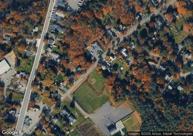 Aerial view of Mistletoe Acres Tree Farm in East Bridgewater, MA