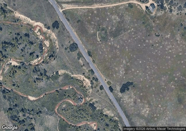 Aerial view of Oaklands Ranch in Sedalia, CO