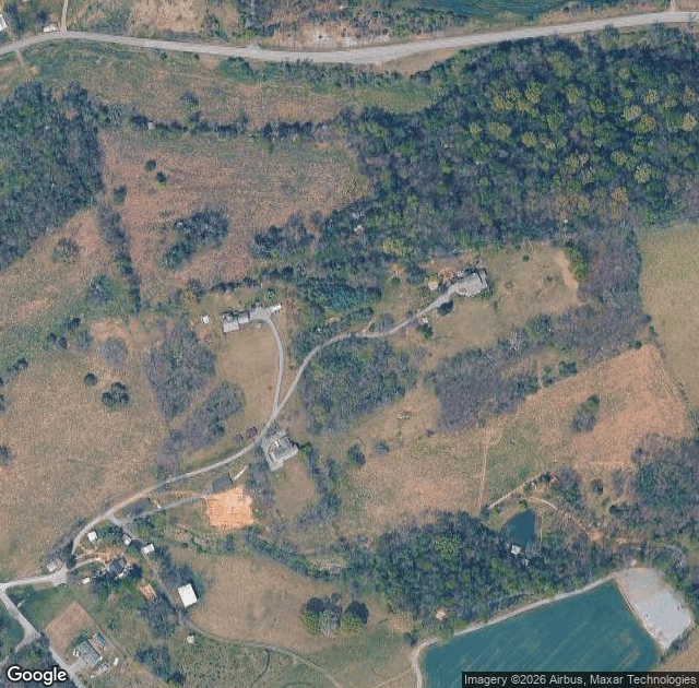Aerial view of Ostlund Christmas Tree Farm in Singers Glen, VA