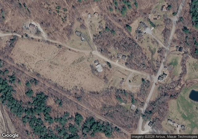 Aerial view of Paxton Meadow Christmas Tree Farm in Shrewsbury, VT