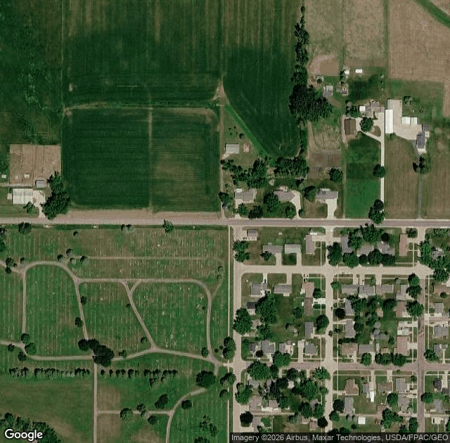 Aerial view of Pine Creek Christmas Tree Farm in Orange City, IA