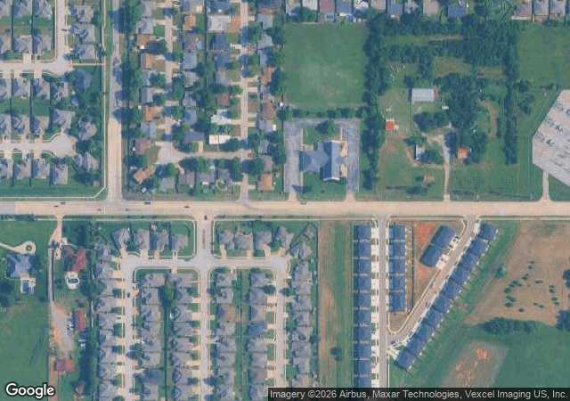 Aerial view of Pioneer Homestead Christmas Tree Farm in Oklahoma City, OK