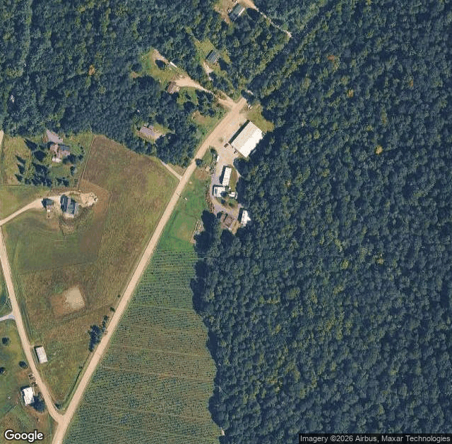 Aerial view of Purinton Family Tree Farm in Huntington, VT