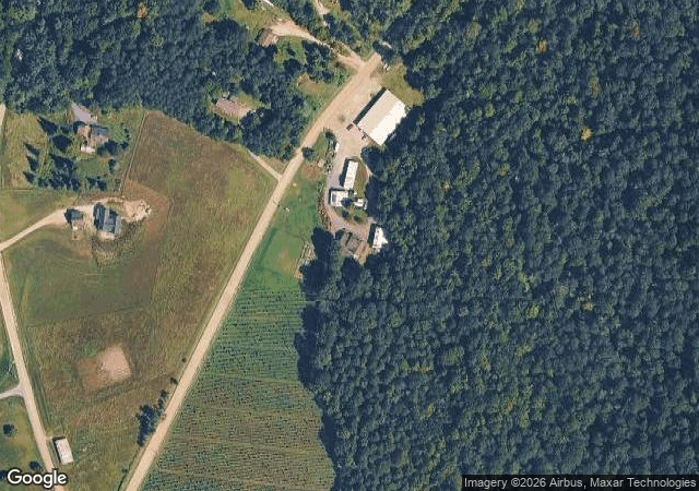 Aerial view of Purinton Family Tree Farm in Huntington, VT