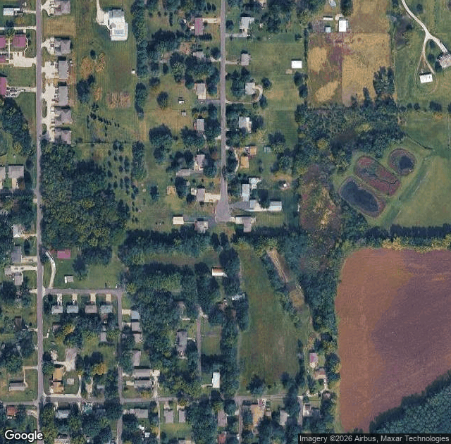 Aerial view of Reindeer Lane Christmas Tree Farm in Trimble, MO
