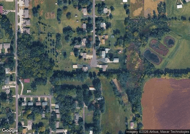 Aerial view of Reindeer Lane Christmas Tree Farm in Trimble, MO