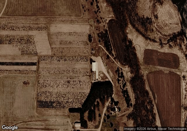 Aerial view of Riverview Christmas Tree Farm and Pumpkin Festival in Canton, SD