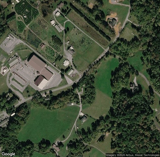 Aerial view of Roan Valley Tree Farm in Johnson City, TN