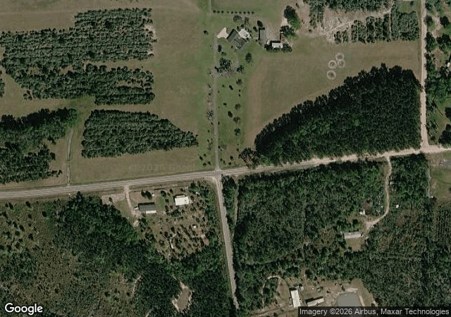 Aerial view of Rudolph's Christmas Tree Farm in Sanderson, FL