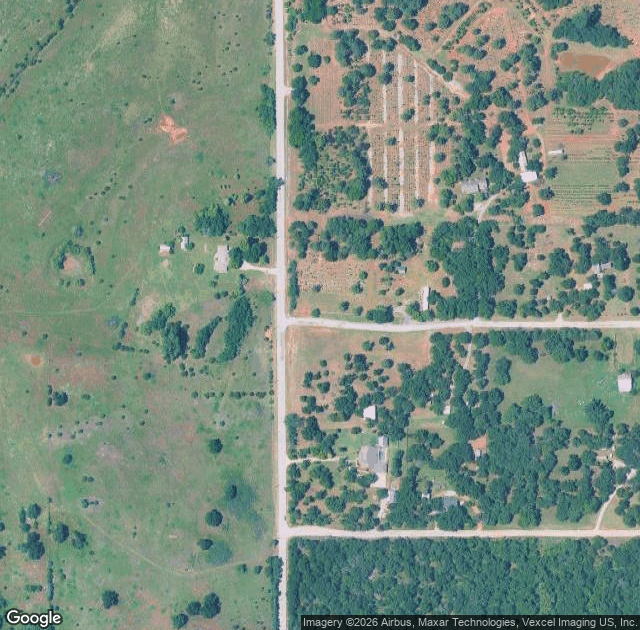 Aerial view of Sorghum Mill Christmas Tree and Blackberry Farm in Edmond, OK