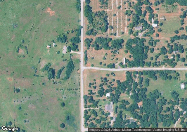 Aerial view of Sorghum Mill Christmas Tree and Blackberry Farm in Edmond, OK