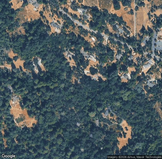 Aerial view of Summit Christmas Tree Farm in Los Gatos, CA