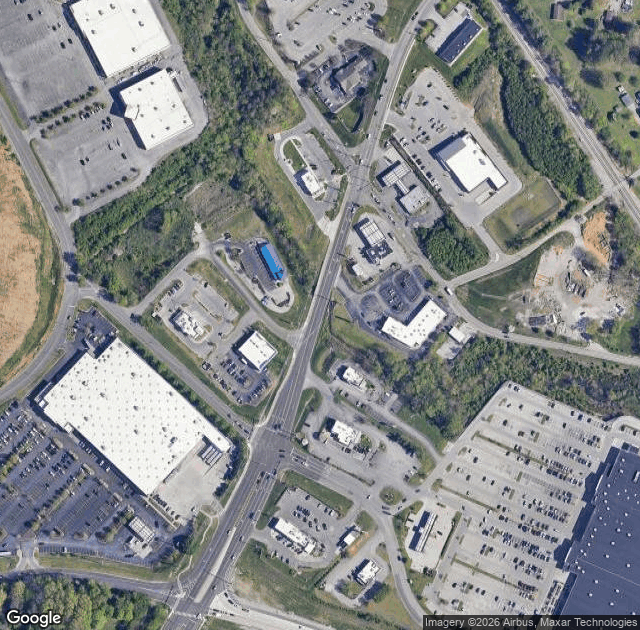 Aerial view of TNT Christmas Tree Farm in Knoxville, TN