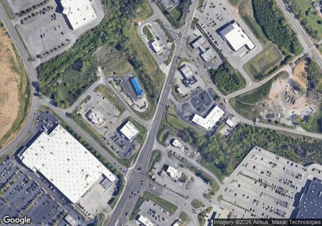 Aerial view of TNT Christmas Tree Farm in Knoxville, TN