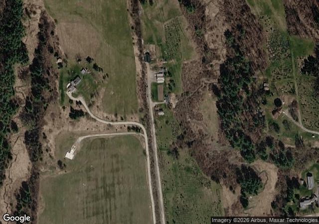 Aerial view of Werner Tree Farm in Middlebury, VT