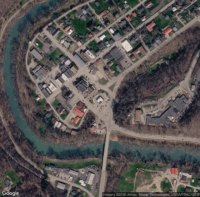 Aerial view of Westfalls Christmas Tree Farm in Grantsville, WV