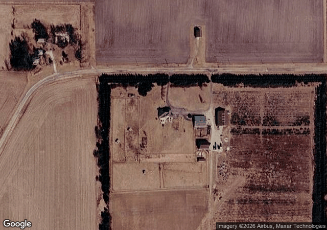 Aerial view of Whispering Pines Reindeer Ranch and Tree Farm in Shabbona, IL