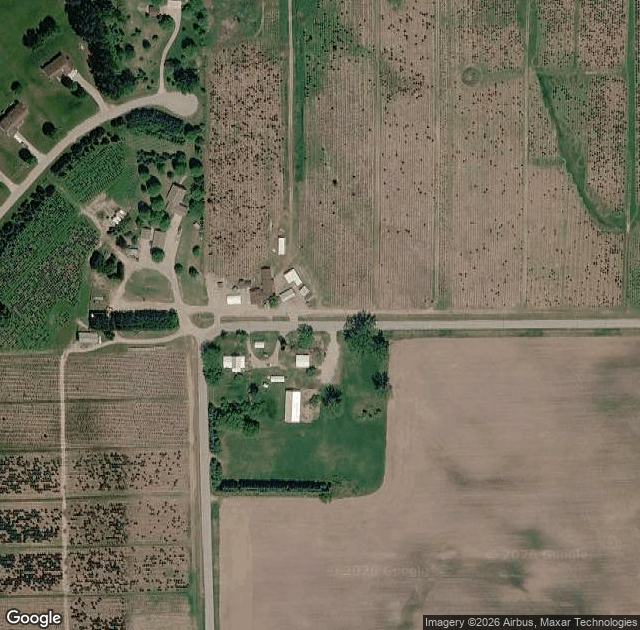 Aerial view of Whispering Pines Tree Farm in Oconto, WI